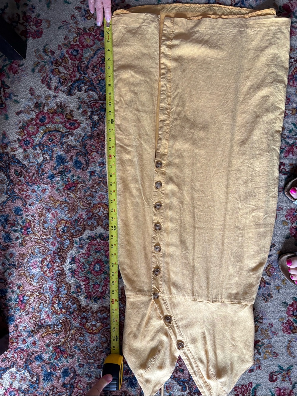 Yellow Button-Front Spaghetti Strap Dress - Picture 2 of 6